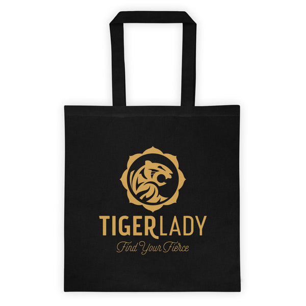 TigerLady Cotton Canvas Black Tote bag